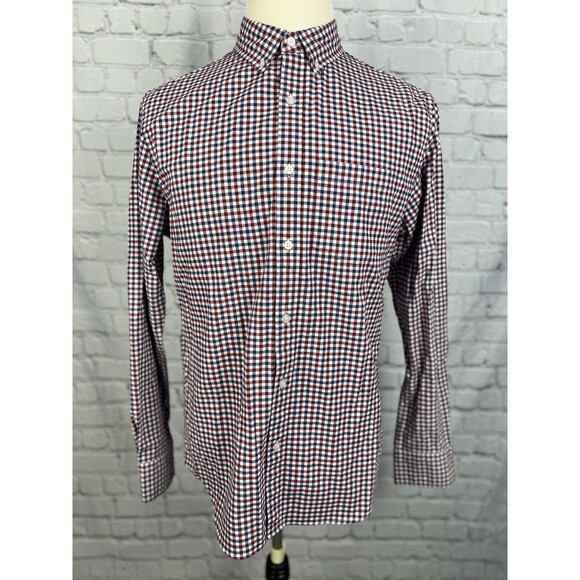 Hawker Rye Men M Long Sleeve Button Down Shirt Stretch Oxford Multicolor - Picture 3 of 7